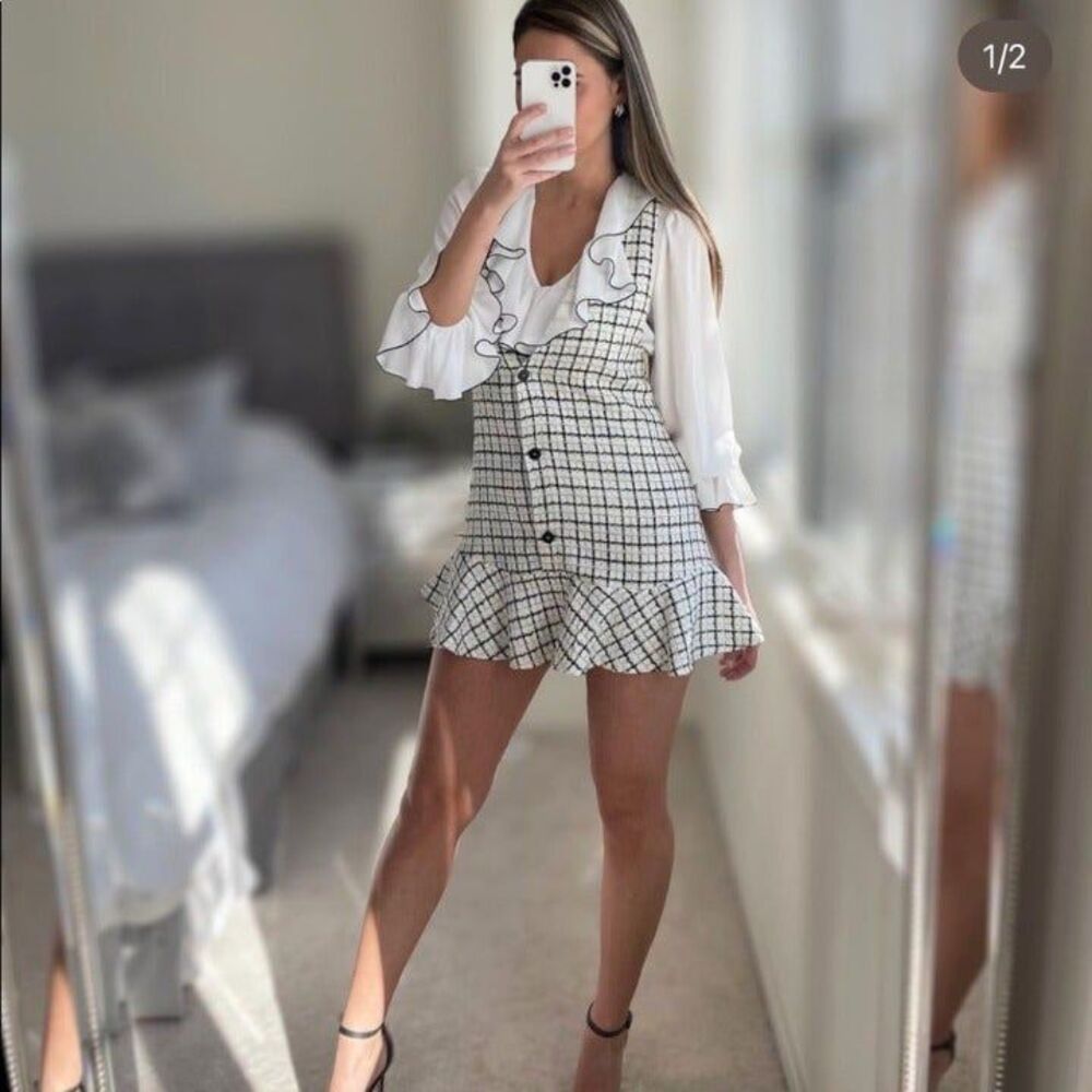 ZARA PLAID DRESS - Picture 4 of 6